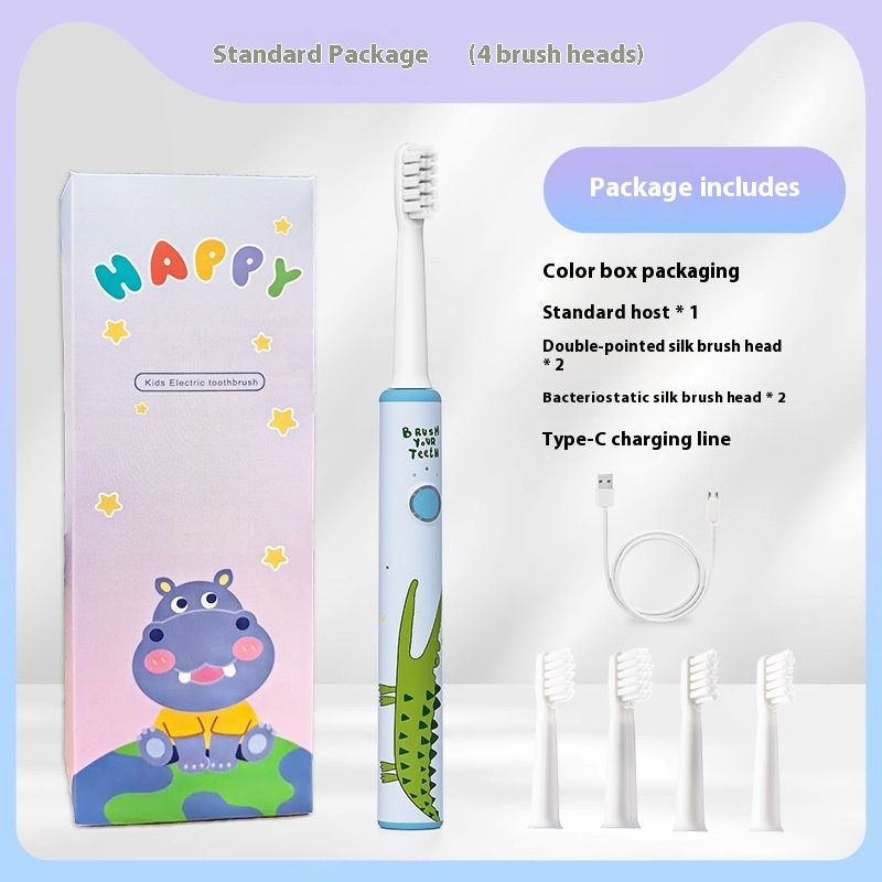 Children's dinosaur DuPont soft bristle brush intelligent children's electric toothbrush charging model_voghion.com
