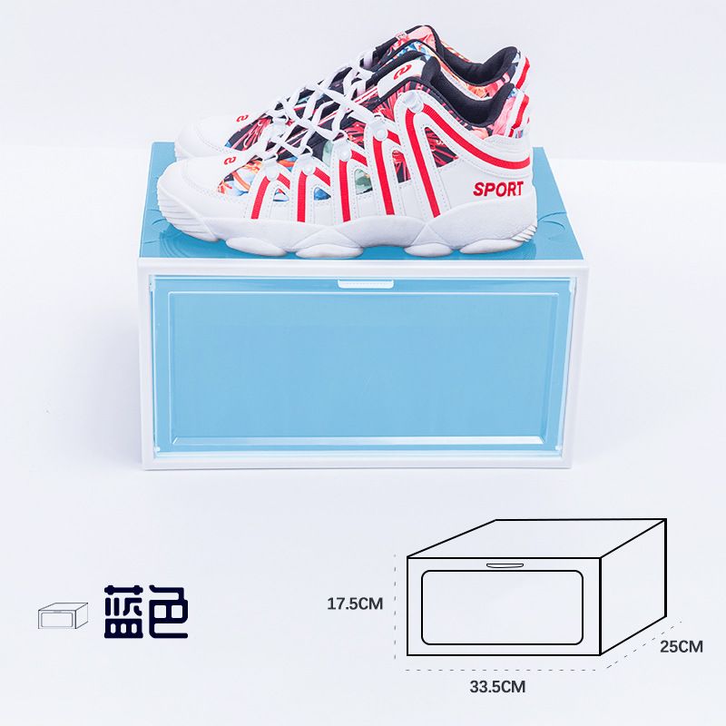 Aufbewahrungsbox, transparente Schuhbox, staubdicht, transparent, Basketballschuh-Aufbewahrungsbox, Desktop-High-Top-Schuhbox, Ladendisplay, Flip-Schuhschrank_voghion.com