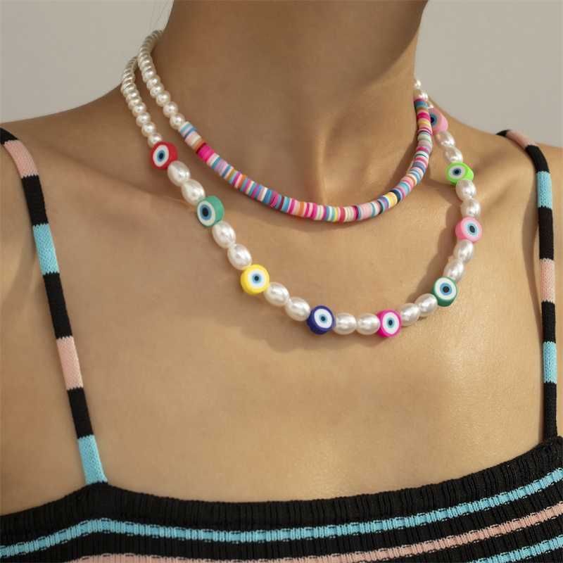 Catene Personalità Creatività Collana a strati per donna 2023 Frutta Fiore Perla Articoli con_voghion.com