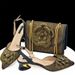 Women Shoe Bag Set Elegant Pointed Toe High Heels Matching Square Shoulder Flower Decoration Ladies Shoes And Bag Set Combination_voghion.com