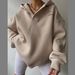 Women's fleece hooded printed long sleeve base sweater V-neck fleece_voghion.com