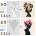 2pcs Framed Paint Kit Pre Drawn Canvas For Painting For Adults Stretched Canvas Flowers Women Art Set Diy Gifts Couple Paint Party 20x25cm/8x10inch_voghion.com