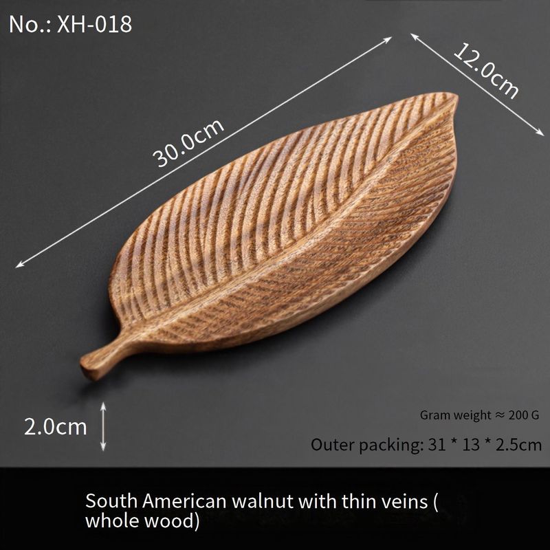 Bandeja de madera de nogal para aperitivos: plato de frutas de lujo de estilo chino para la hora del té y la decoración del hogar (plato de madera maciza elegante y minimalista)_voghion.com