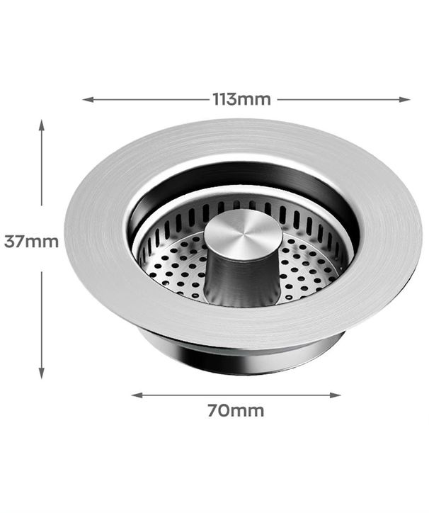 Stainless Steel Kitchen Sink Bouncing Core Bathtub Basin Vegetable Washing Basin Filter Basket Drain Assembly_voghion.com