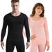 Completo intimo termico per uomo e donna - Strato di base caldo foderato in pile, maglia e pantaloni a maniche lunghe morbidi e traspiranti, comfort per tutte le stagioni_voghion.com