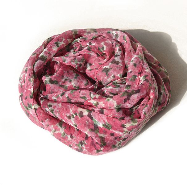 Klassisk blommig sidenhalsduk simulerad sidenhalsduk mode casual sjal utomhus solskyddsmedel strandhandduk_voghion.com