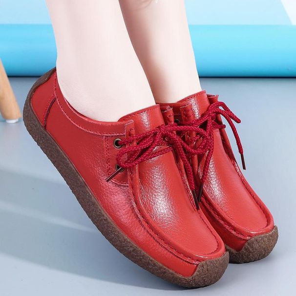 New Spring Autumn Bean Women's Work Flat Comfortable Soft Bottom Single Shoes_voghion.com