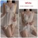 Satin Open Tie Bow Plus Chest Pad Irregular Skirt Nightdress Women's Home Set_voghion.com