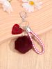Plush Ball Heart Pendant Cute Bag Keychain Anti-Lost Key Ring Small Gift_voghion.com