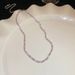 Collier ajustable minimaliste en zircon violet, léger, luxueux, de style niche, ras du cou tendance, col montant_voghion.com