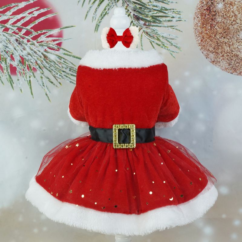 Vêtements de Noël en polaire jupe de Noël vêtements pour chiens fournitures de fête de Noël vêtements pour petits animaux de compagnie_voghion.com