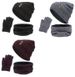 Unisex fleece three-piece thermal suit winter hat scarf touch screen gloves_voghion.com