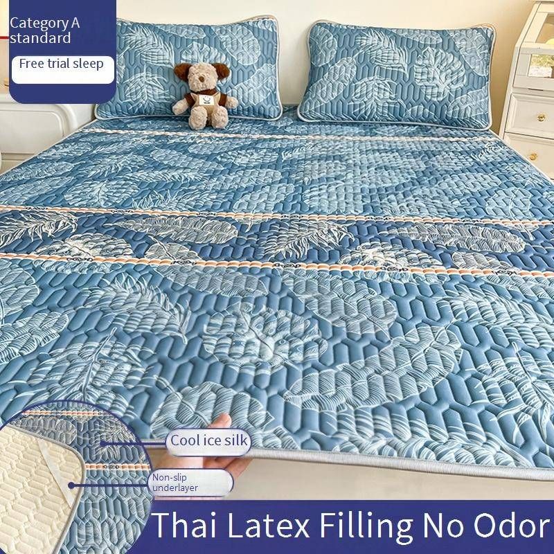 Natural Latex Cooling Bed Sheet Set - Breathable, Washable, Soft & Comfortable For Summer - Single/Double Size With Pillowcases_voghion.com