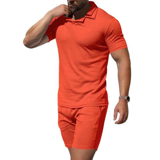Completo da uomo con pantaloncini a maniche corte, slim fit, sportivo, ad asciugatura rapida, polo_voghion.com