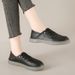 Flat bottomed casual two lazy white women's autumn new item, one foot on small leather shoes, soft sole, comfortable_voghion.com