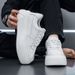 Cowhide Thick-Soled White Sneakers For Men 2025 Spring Summer New Breathable Casual Sports Trendy Versatile_voghion.com
