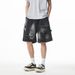 Men's Clothing Heavy Washed Distressed Denim Shorts Summer Style Ripped Color Design Casual Loose Pleated Shorts_voghion.com