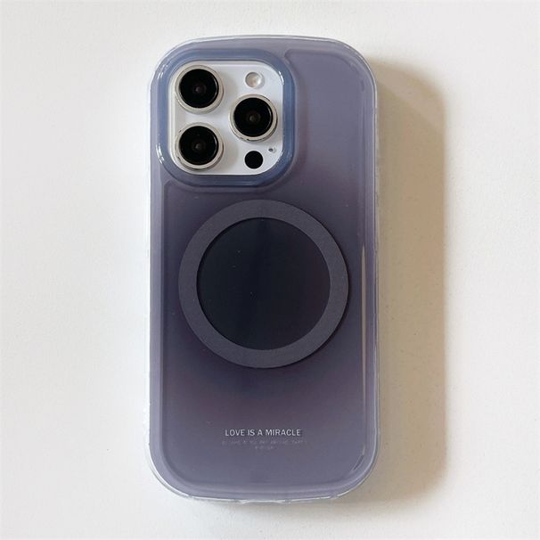 Custodia magnetica ovale sfumata adatta per iPhone 15 16 Pro Max, antiurto IMD_voghion.com