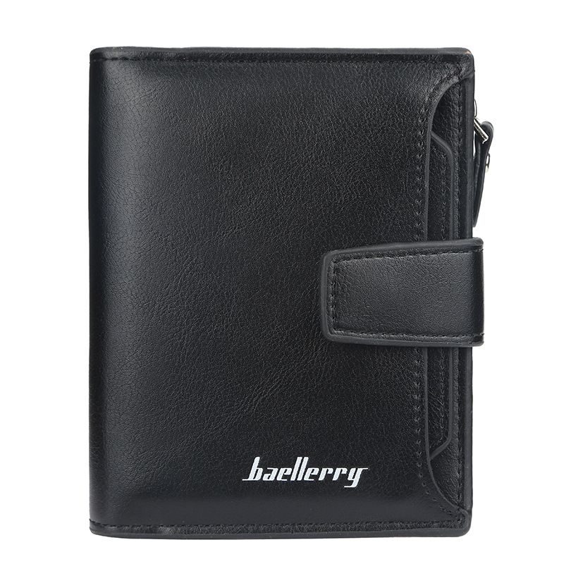 Baellerry portefeuille homme version courte vertical multi-carte fente fermeture éclair porte-monnaie simple permis de conduire portefeuille_voghion.com