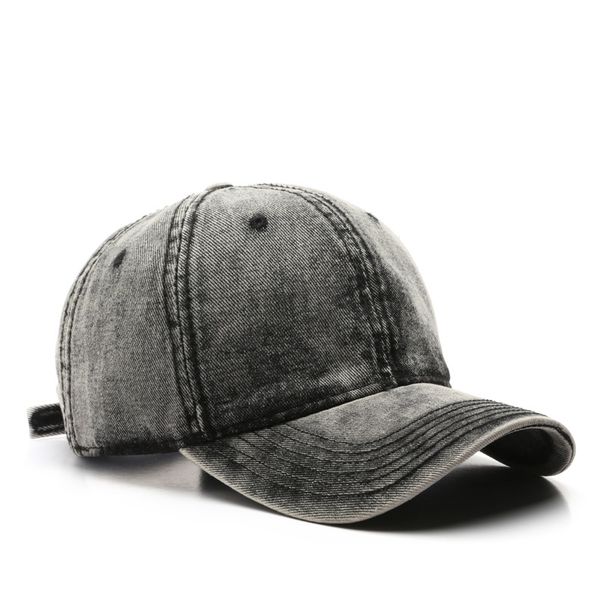 Cappello da cowboy stile uomo personalità street washed denim tinta unita piatto leggero berretto da baseball berretto da donna con visiera parasole_voghion.com