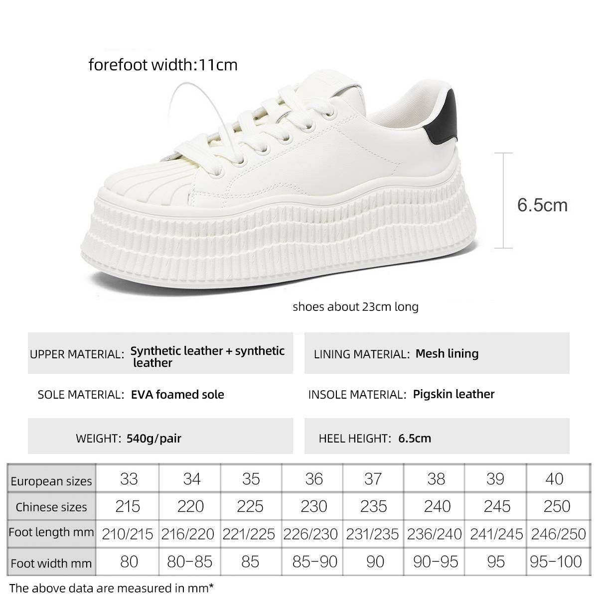Cameido Women's Lightweight Thick - Soled Biscuit - Style White Sneakers: Casual, Versatile Thick - Soled Skate Shoes_voghion.com