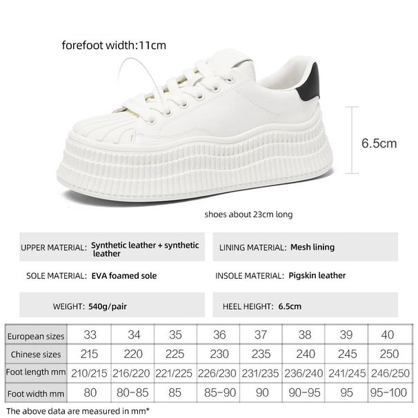 Cameido Women's Lightweight Thick - Soled Biscuit - Style White Sneakers: Casual, Versatile Thick - Soled Skate Shoes_voghion.com