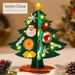 Christmas Mini Tree Decorations With Lights DIY Holiday Craft Kit For Kids Small Festive (24cm Random Styles: Santa Penguin Reindeer Snowman)_voghion.com
