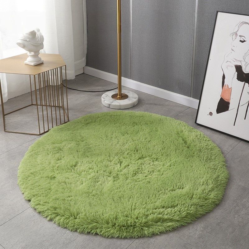 Zacht, shaggy rond PVC-kleed – pluche antislipmat voor woonkamer, slaapkamer en hal (meerdere kleuren en maten, gemakkelijk schoon te maken)_voghion.com