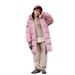 Piumino lungo Premium per bambini - Cappotto caldo in 90% piume d'anatra bianche per bambine e bambini (120-170 cm) - Piumino invernale con cappuccio in rosa/nero/beige_voghion.com