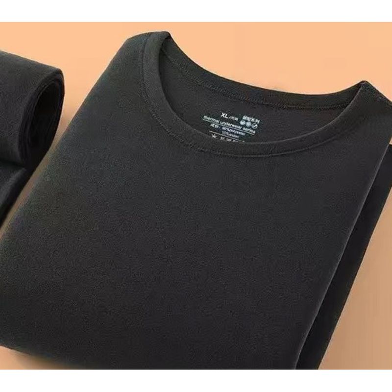 De Rong Thermal Underwear Set Half High Collar Round Neck Autumn Clothes and Pants Men's Undercoat Winter Warm Dressing_voghion.com