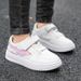 Petites chaussures blanches en cuir à semelle souple pour filles, chaussures de sport pour enfants, taille moyenne, nouvelle collection printemps et automne_voghion.com
