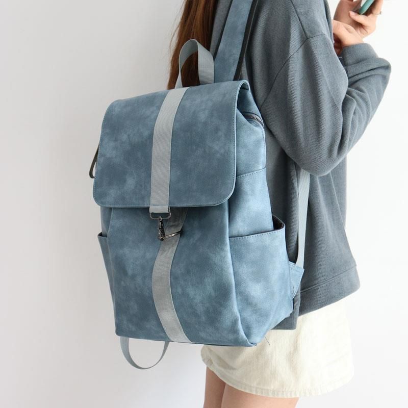 Schultasche, vielseitig einsetzbar für den Highschool-Campus, College-Studenten-Rucksack, lässiger Rucksack aus weichem PU-Leder mit großem Fassungsvermögen für Männer und Frauen_voghion.com