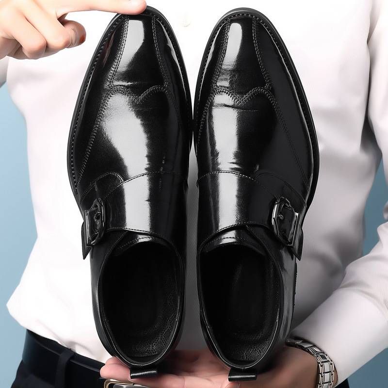 2024 Men's Fashion Casual Leg Buckle Leather Shoes_voghion.com