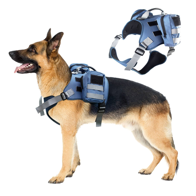 Sangle de poitrine antidéflagrante pour chien avec sac à dos combiné détachable_voghion.com