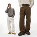 Men's Washed 3D Carpenter Pants – Vintage Workwear, Relaxed Fit, 100% Cotton (Black/Brown/Gray, S-XL)_voghion.com