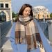 Sciarpa scozzese in cashmere extra large e spessa per donna, autunno inverno 2025, scaldacollo coreano Dongdaemun per studenti all'ingrosso_voghion.com
