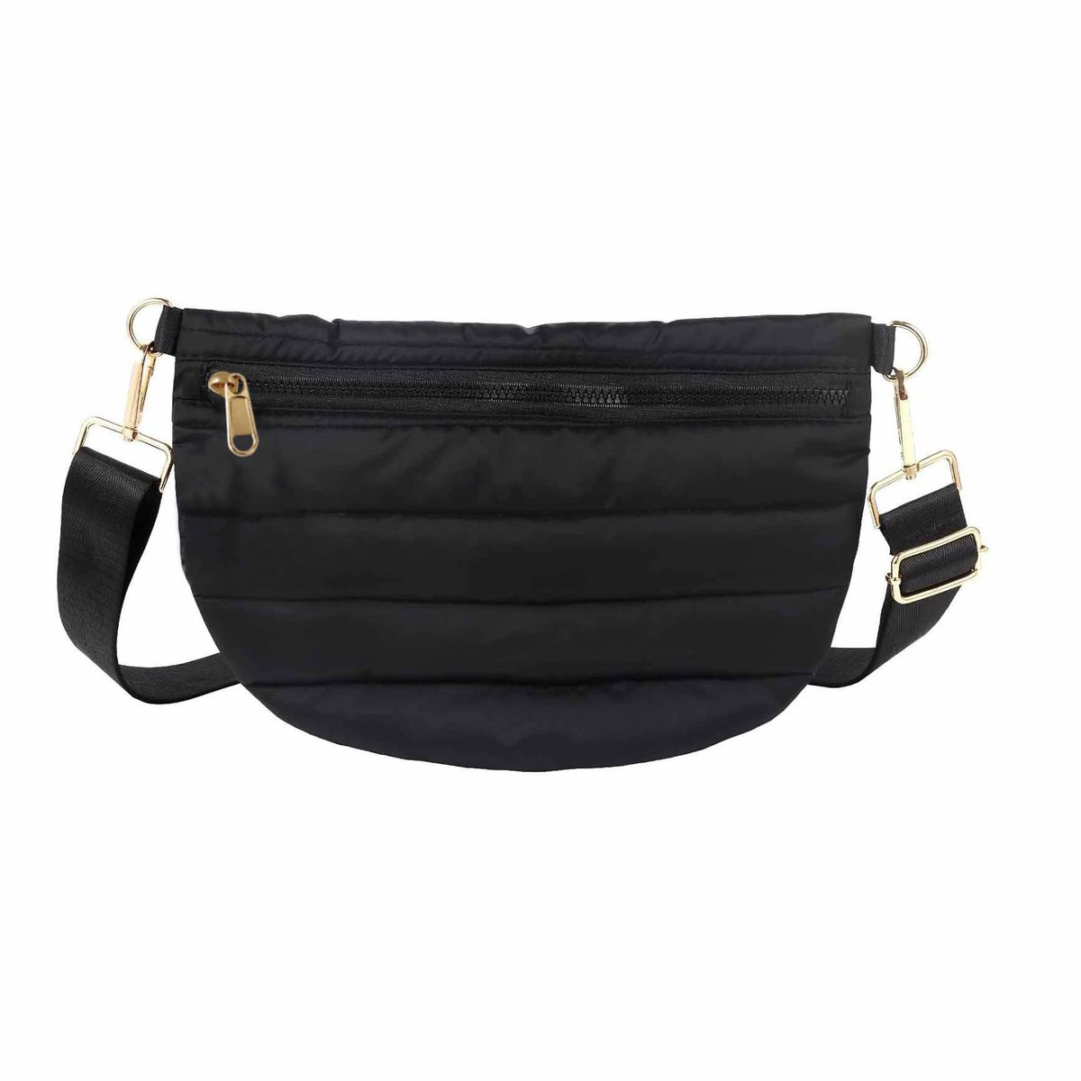 Gym Bags Women's Large Capacity Casual Quilted Solid Color Down Waist Shoulder Fluffy Messenger Bag_voghion.com