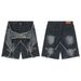 Men's Clothing Shorts Star Distressed Loose Five Point Pants Trendy Straight Jeans_voghion.com