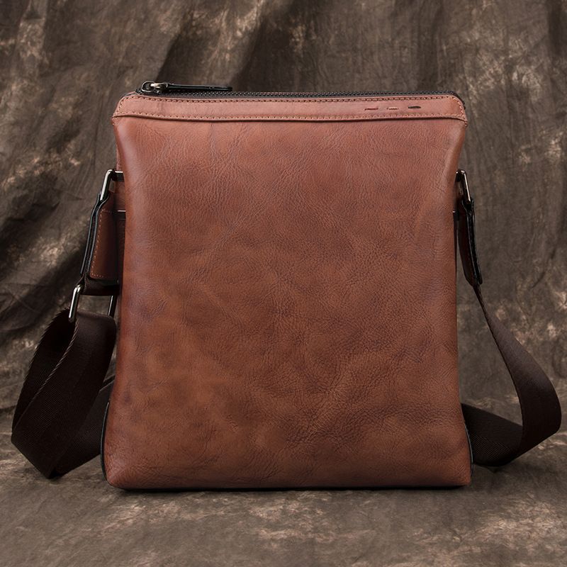 Borsa a tracolla casual da uomo in vera pelle di vacchetta piccola borsa a tracolla alla moda_voghion.com