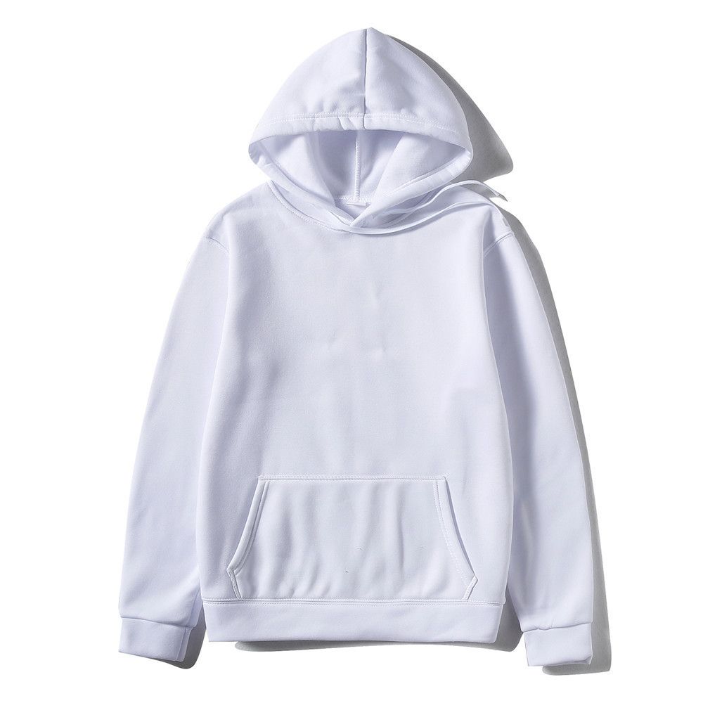 Basic Trend Solid Color Plus Size Hoodie Men's Plain Sports Pullover Sweatshirt_voghion.com