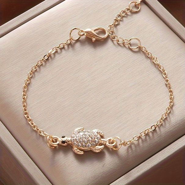 Farbbeständiges Armband im koreanischen Stil mit Kleeblatt-Schlüsselanhänger in Form einer Acht für Frauen, schlichter Modeschmuck, Persönlichkeit_voghion.com