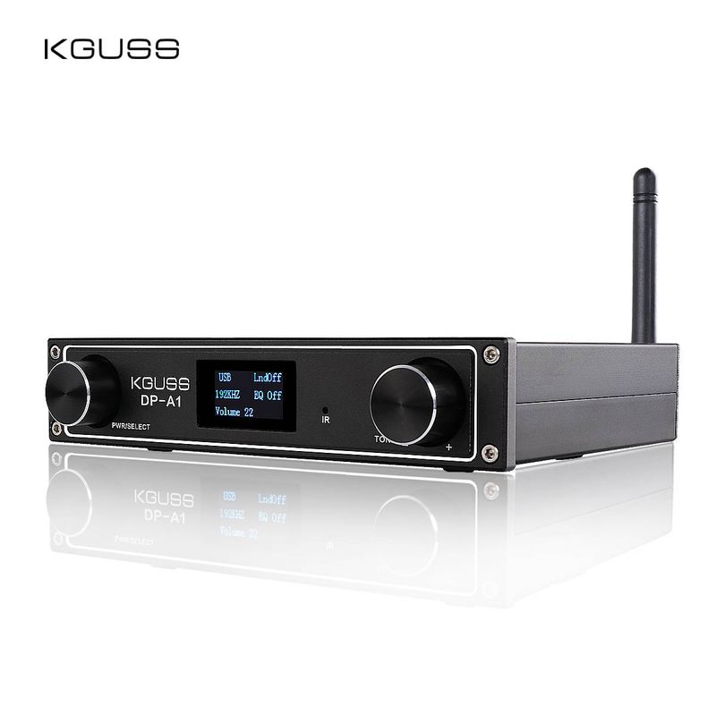 KGUSS DP-A1 Full-featured Bluetooth digital Power Amplifier HIFI High power 120W*2 desktop power amplifier 24Bit/192KHz DSP AMP_voghion.com