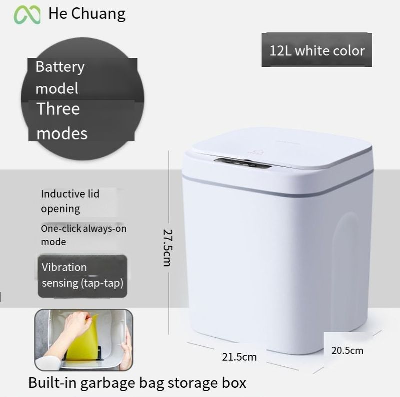 Nuevo estilo de bote de basura inteligente con sensor de baño, bote de basura impermeable de plástico, bote de basura creativo para el hogar inteligente_voghion.com