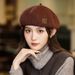 Autumn Winter Casual Versatile Beret Korean Fashion Retro Large Head Circumference Octagonal Windproof British Style_voghion.com