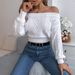 Autumn Winter Casual Solid Color Off-Shoulder Long Sleeve Pullover Sweater Women's Fashion_voghion.com