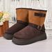 Winter Women's Warm Snow Boots With A Two-tone Design And Thickened Women's Shoes_voghion.com