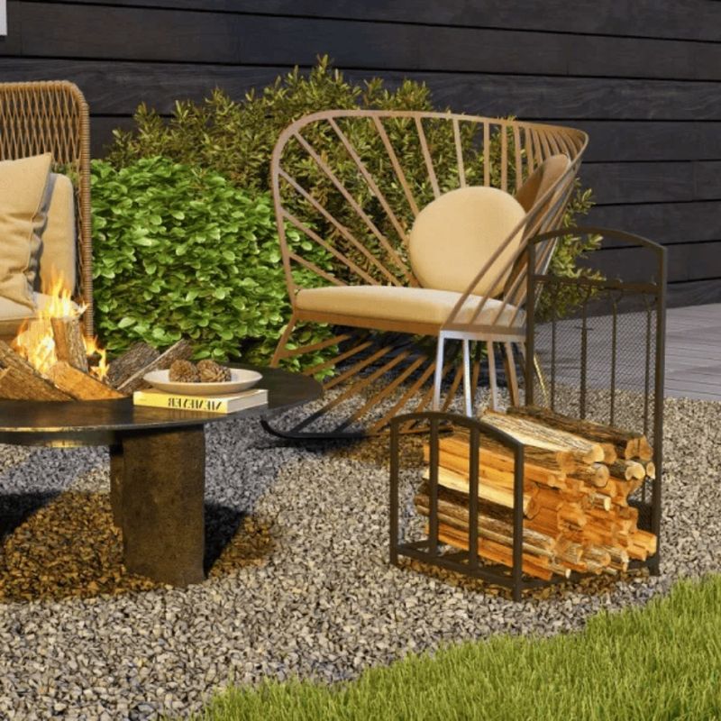 Firewood Fire Fireplace Outdoor Tools Pit Stora Wood Wood Or Fireplace Firewood For HOMCOM Stove Hearth Holder With Rack Indoor_voghion.com