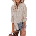 Verve Women's Spring Summer New Cotton Linen Washed Striped Single-Breasted Long Sleeve Shirt_voghion.com