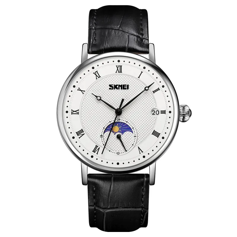 SKMEI 9308 Herren Quarzuhr Stundenmarkierungen Sonne Mond Sterne Datum Kalender Wasserdicht Herren Armbanduhren Männliche Uhr Reloj Hombre2061_voghion.com
