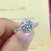 Nuovo anello aperto da donna con moissanite rotonda elegante e squisita da un carato, zircone a grappolo regolabile_voghion.com